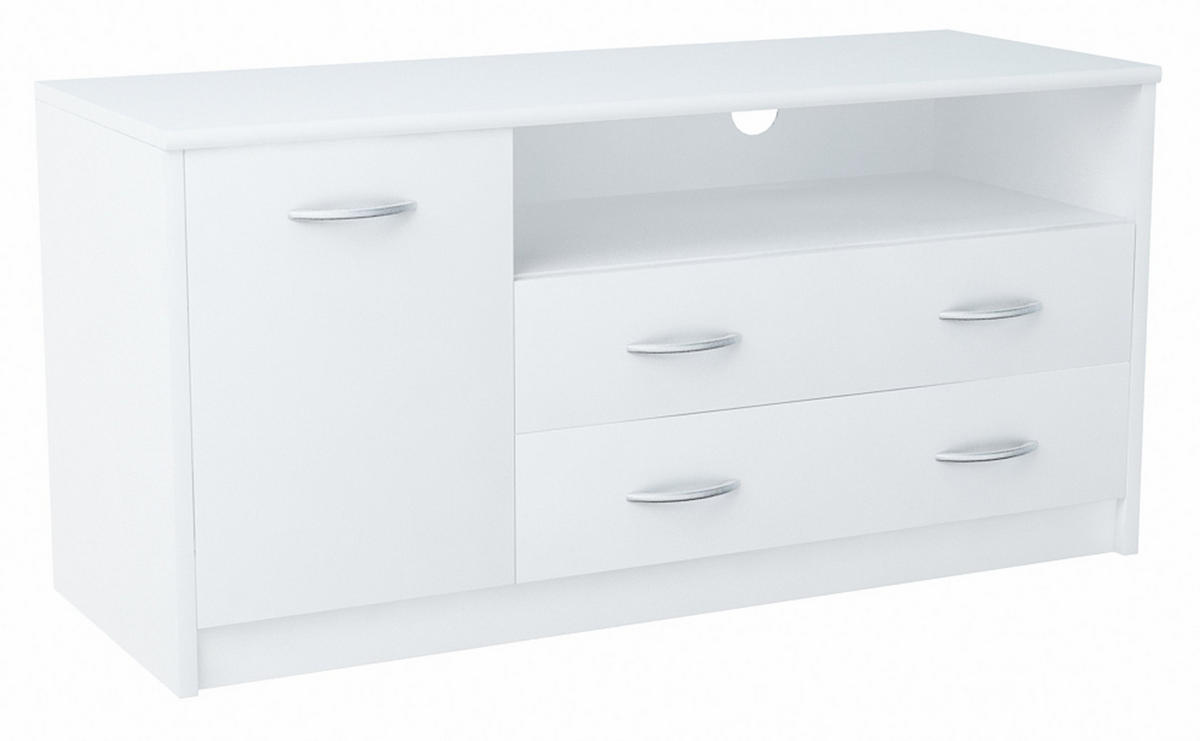 FERNSEHKOMMODE 1D2S Weiß 110/41/55 cm - Weiß, Holzwerkstoff (110/55/41cm) - Matkam Möbel