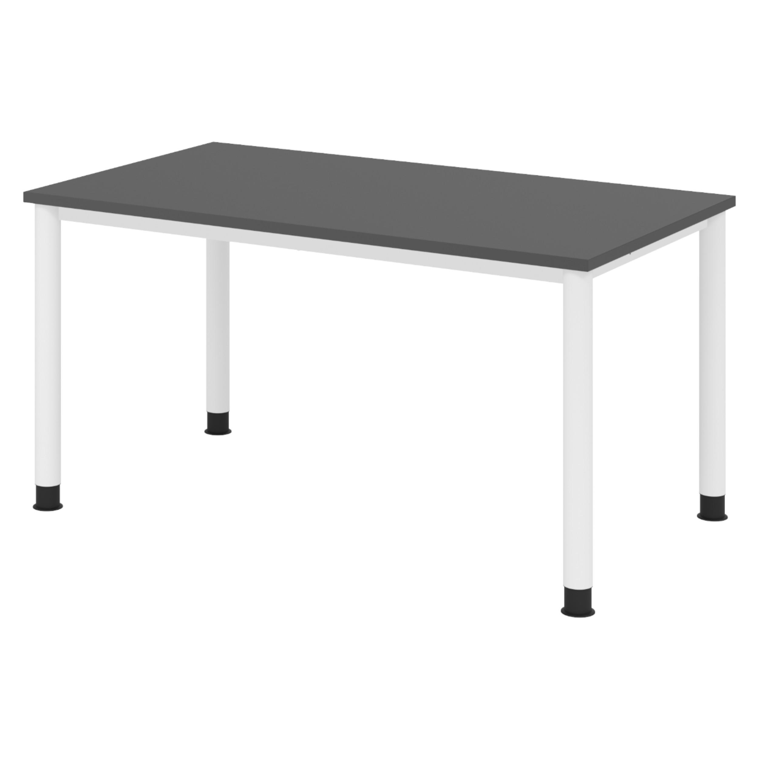 bümö Schreibtisch Graphit, Weiß 140x74x80 cm