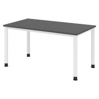 SCHREIBTISCH Serie-H 80/140/74 cm in Graphitfarben/Weiß - Graphitfarben/Weiß, Holzwerkstoff (80/140/74cm) - bümö