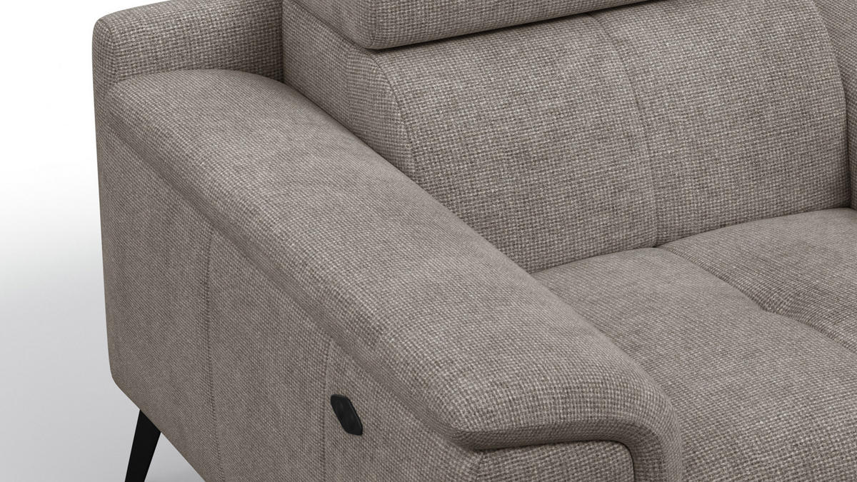 SESSEL FIERO mit Relaxfunktion, taupe - Taupe/Schwarz, Holzwerkstoff/Textil (114/82/103cm) - Courtois Laville