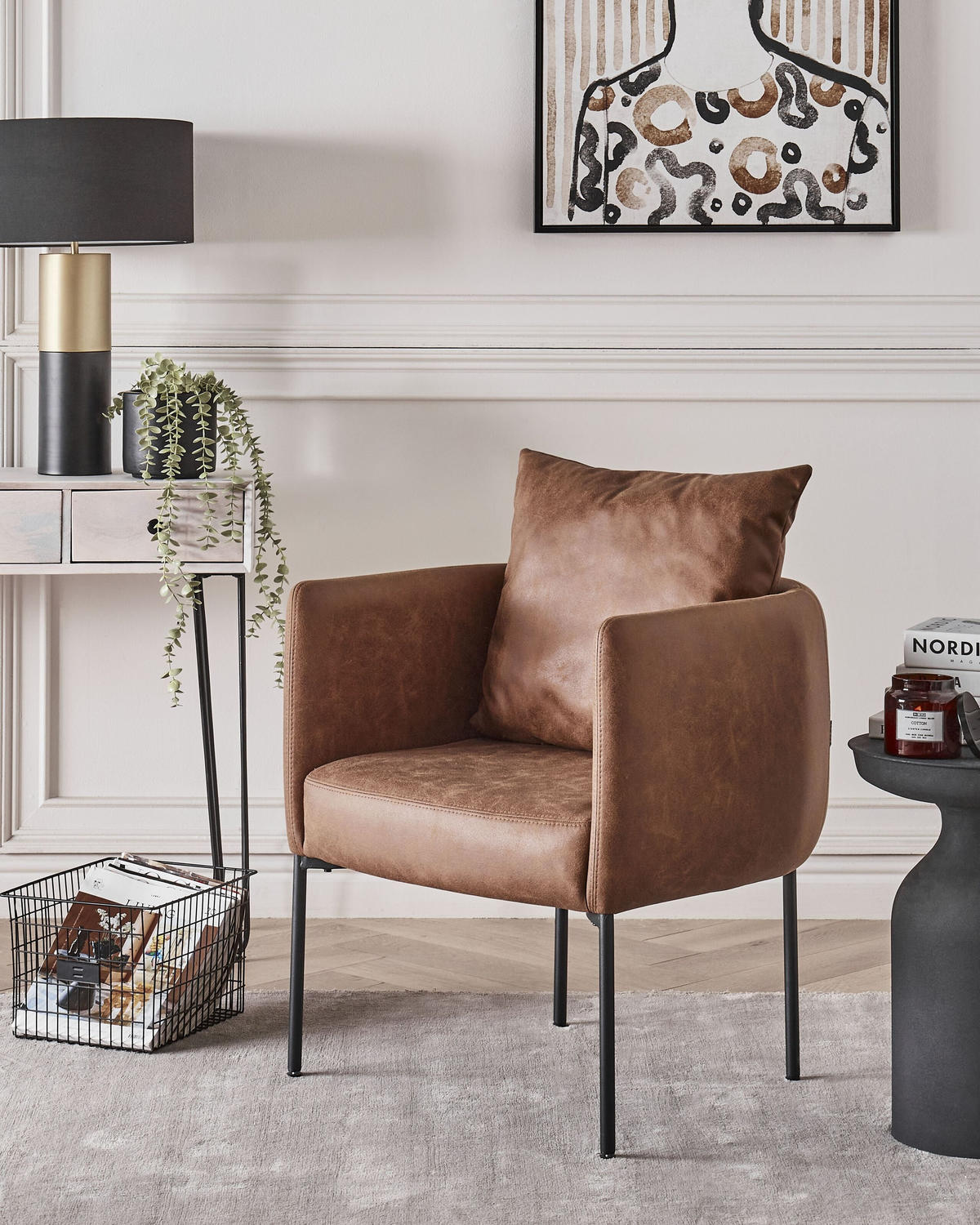 SESSEL Kunstleder Braun Malmos - Braun, Kunststoff (62/68/62cm) - Beliani