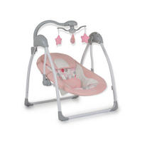 BABYWIPPE Jessica rosa Musikfunktion, 5 Schaukelstufen, Timer, 5-Punkt-Gurt, Kopfkissen - Rosa, Metall - Moni