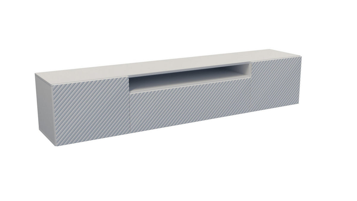 LOWBOARD CAVA 200/41/40 cm, Hängender TV-Schrank Weiß - Weiß, Holzwerkstoff (200/41/40cm) - MASSENO