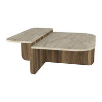COUCHTISCH - 90 cm x 89 cm - holz - naturfarben dunkel, beige Maralia - Beige/Naturfarben, Holz (89/90/33.2cm) - Vente-Unique