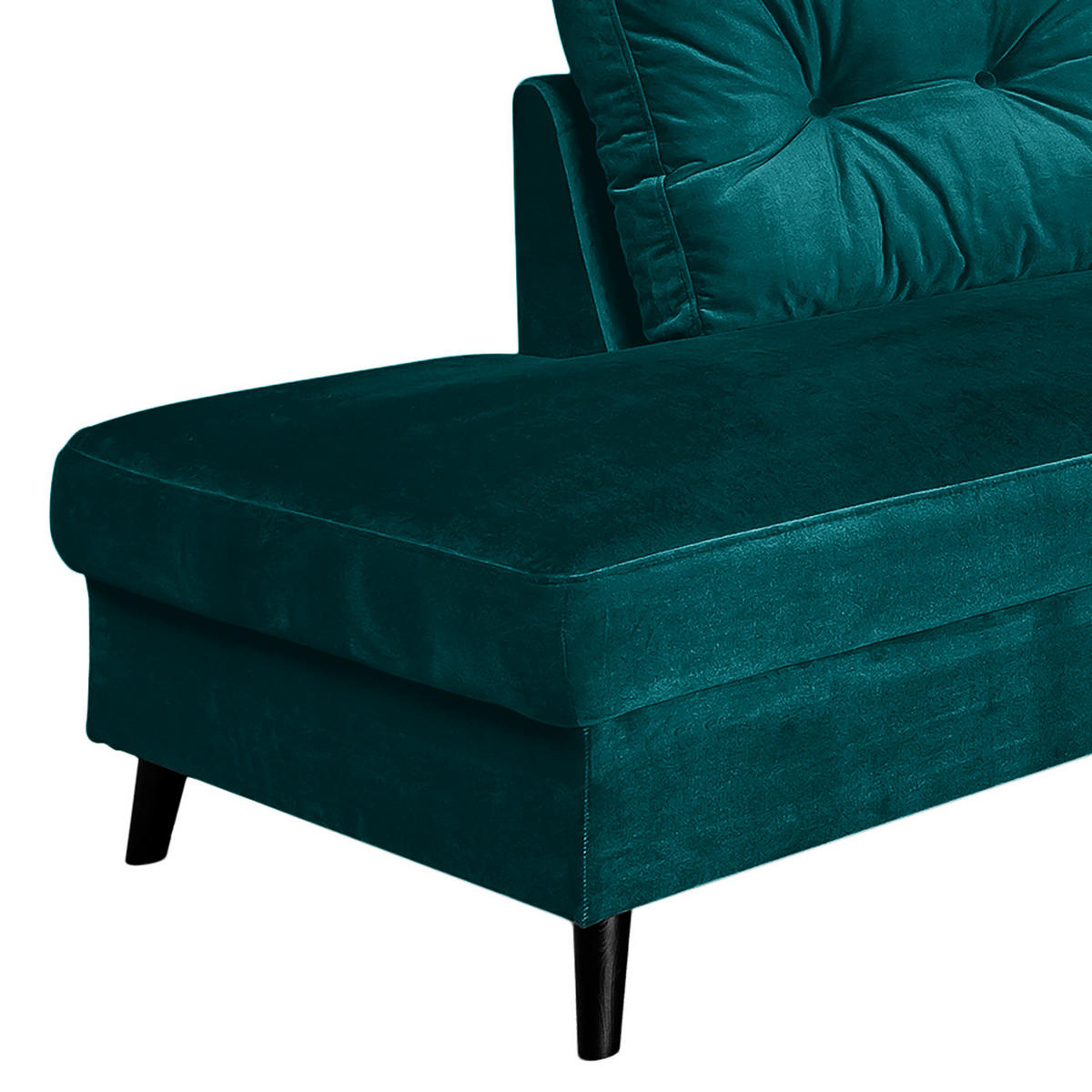 WOHNLANDSCHAFT mit Longchair - Petrol/Schwarz, Buchenholz/Textil (297/90/200cm) - home24