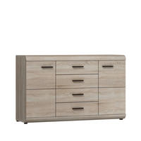 SIDEBOARD LYNGDAL KOM2 MDF-Leiste Eiche Sonoma Eiche Sonoma - Sonoma Eiche, Glas/Holzwerkstoff (140/87/42cm) - Komodee