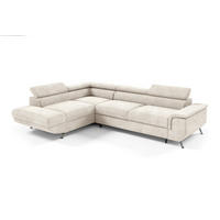 ECKSOFA Plato Mit Schlaffunktion - Creme, Holzwerkstoff/Textil (268/202cm) - Fun Möbel