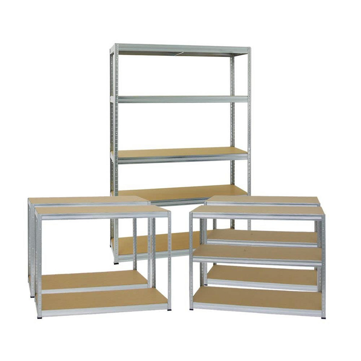 SCHWERLASTREGAL Big Elephant S 3er-Set mit 3x 180x120x45 cm Fachlast 250 kg Verzinkt - Silberfarben, Metall (360/180/45cm) - PROREGAL