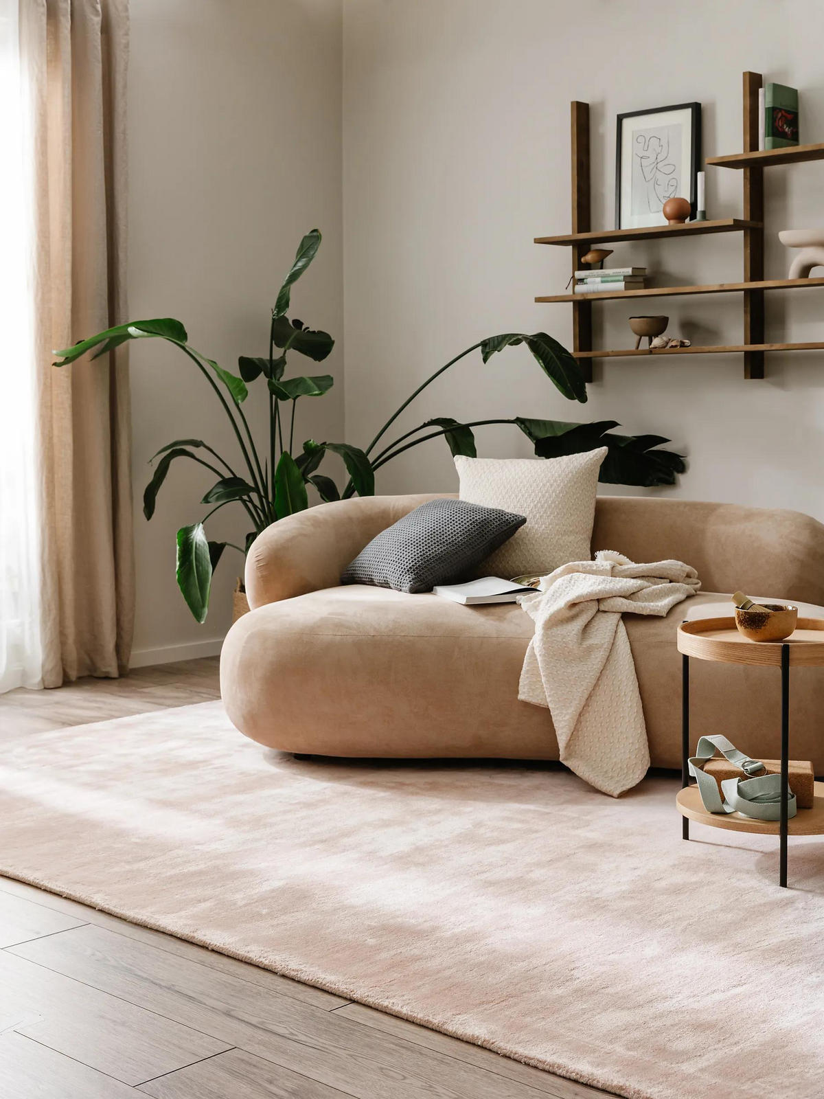 VISKOSETEPPICH Nela Rosa 200x300 cm - Rosa, Textil (200/300cm) - benuta Pure