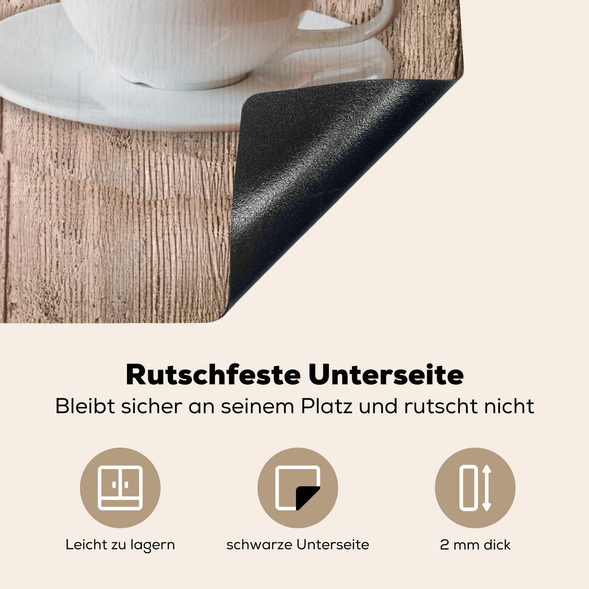 HERDABDECKPLATTE Bistro Parisien - Café - Kaffee - Jahrgang 75x52 cm - Cappuccino, Kunststoff (75/52/0.2cm) - MuchoWow