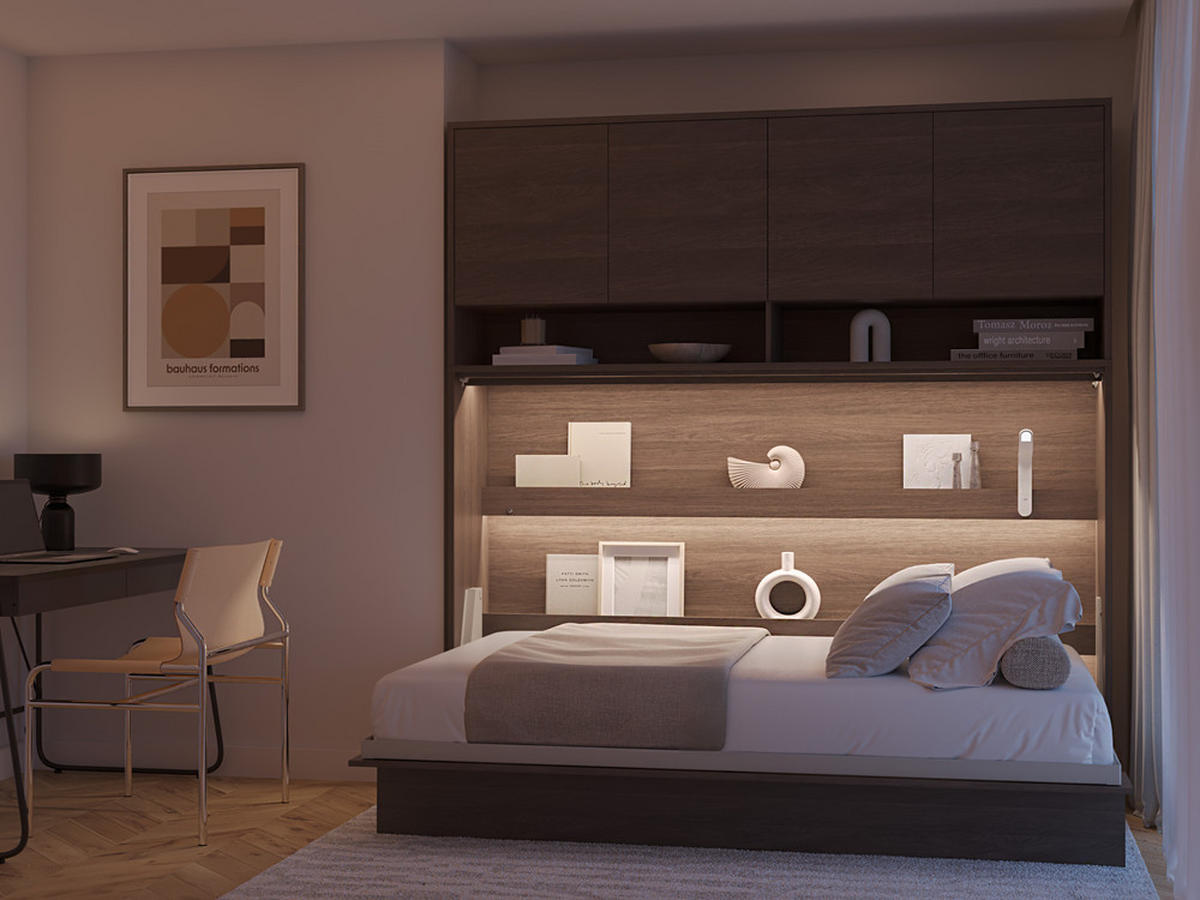 SCHRANKBETT BED CONCEPT BC-05 Matratze - Alteiche, Holzwerkstoff (120/200cm) - Meblini