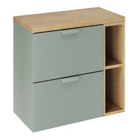 WASCHBECKENUNTERSCHRANK 80 cm 3 Teile - Aster Green A BM418 in Grün Matt / Cremona-Eiche - Grün, Holz (80/52/46cm)