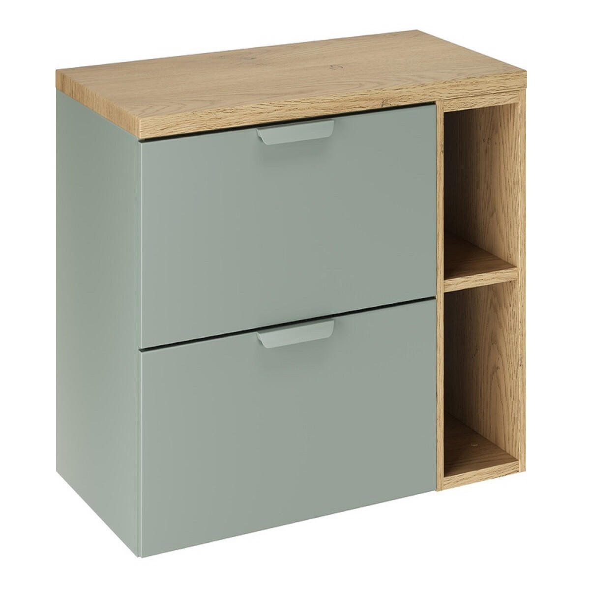WASCHBECKENUNTERSCHRANK 80 cm 3 Teile - Aster Green A BM418 in Grün Matt / Cremona-Eiche - Grün, Holz (80/52/46cm)