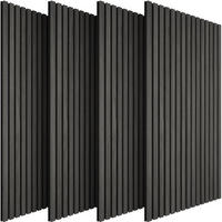 AKUSTIKPANEELE Sonic Wall, je 60 x 120 x 2,1 cm, Größe flexibel anpassbar, Eiche schwarz - Schwarz, Holz (60/2.1/120cm) - tectake