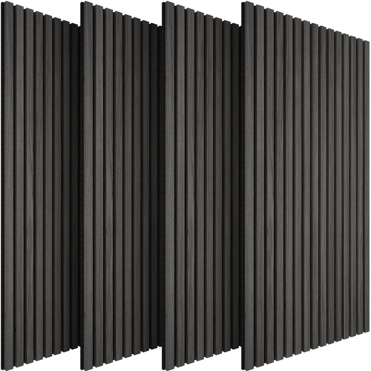 AKUSTIKPANEELE Sonic Wall, je 60 x 120 x 2,1 cm, Größe flexibel anpassbar, Eiche schwarz - Schwarz, Holz (60/2.1/120cm) - tectake
