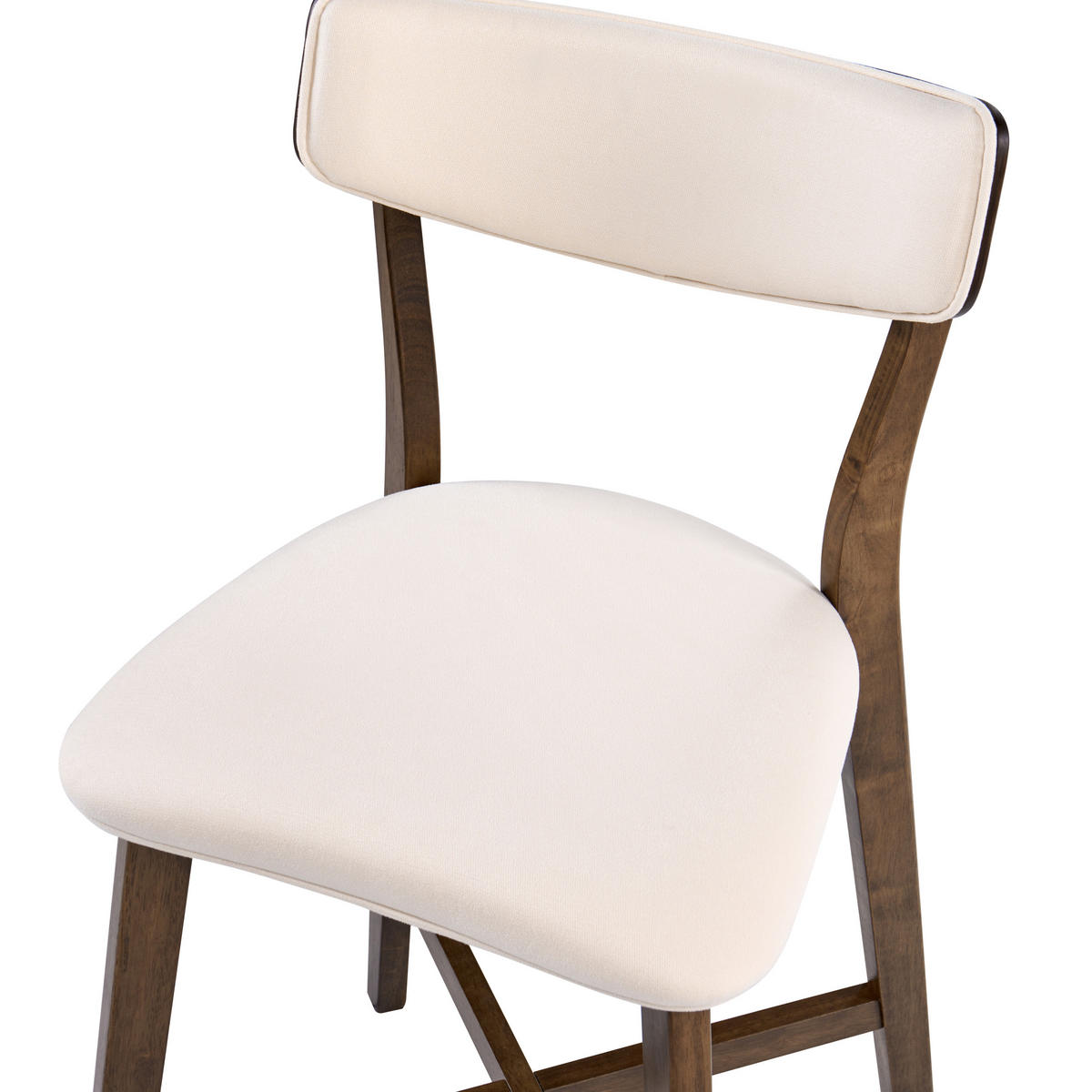 BARSTUHL 2er-Set Holz Cremeweiß/Braun Yuma - Weiß, Holz (50/93/54cm) - Beliani