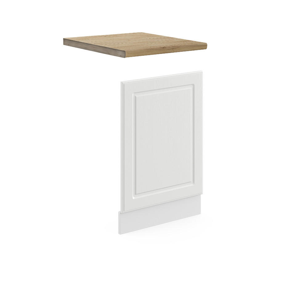 FRONTBLENDE R-Line Weiß Landhaus 45 cm, AP Eiche - Creme/Weiß, Holzwerkstoff (45/57.2/1.6cm) - Vicco