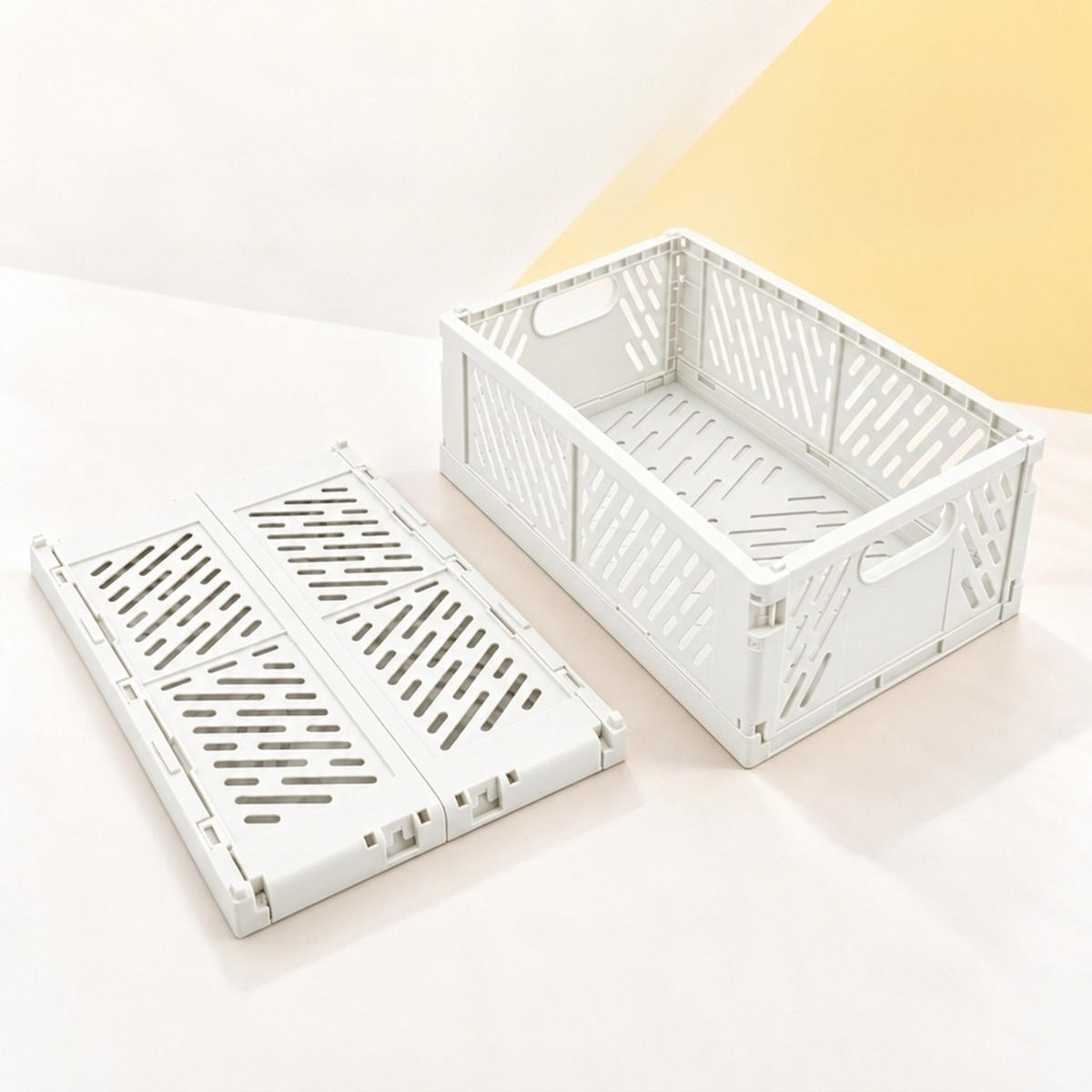 SKLÁDACÍBOX Bílá sada-4 plast - bílá, plast (29/12/21cm) - Relaxdays