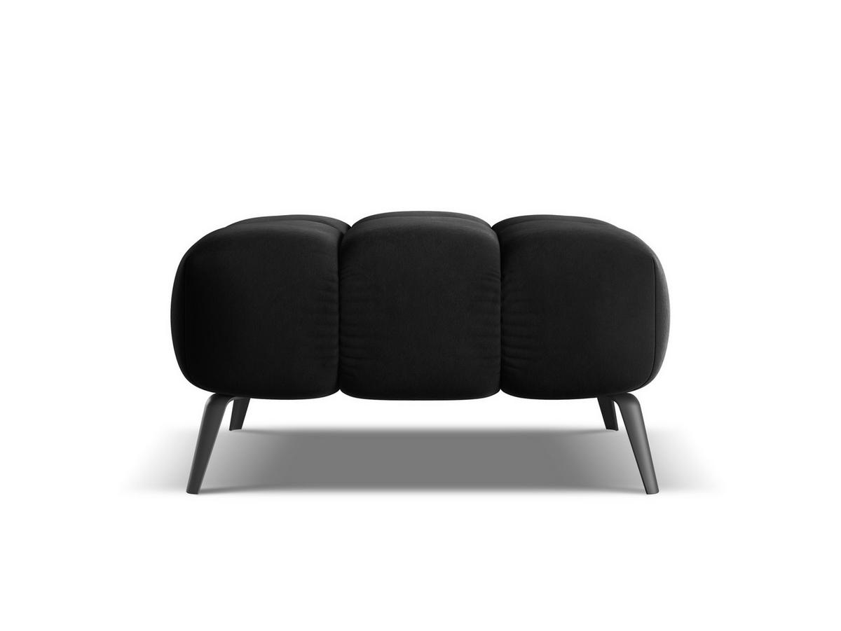 POUF Samt Stoff Schwarz - Schwarz, Textil/Metall (78/41/60cm) - Makamii