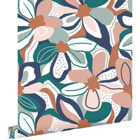 TAPETE Blumenmuster 50 x 900 cm - Pink, Papier (50/900cm) - ESTAhome