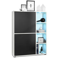 HIGHBOARD Cuba Türen in Schwarz matt - Schwarz, Holzwerkstoff (79/105.5/35.5cm) - Vladon