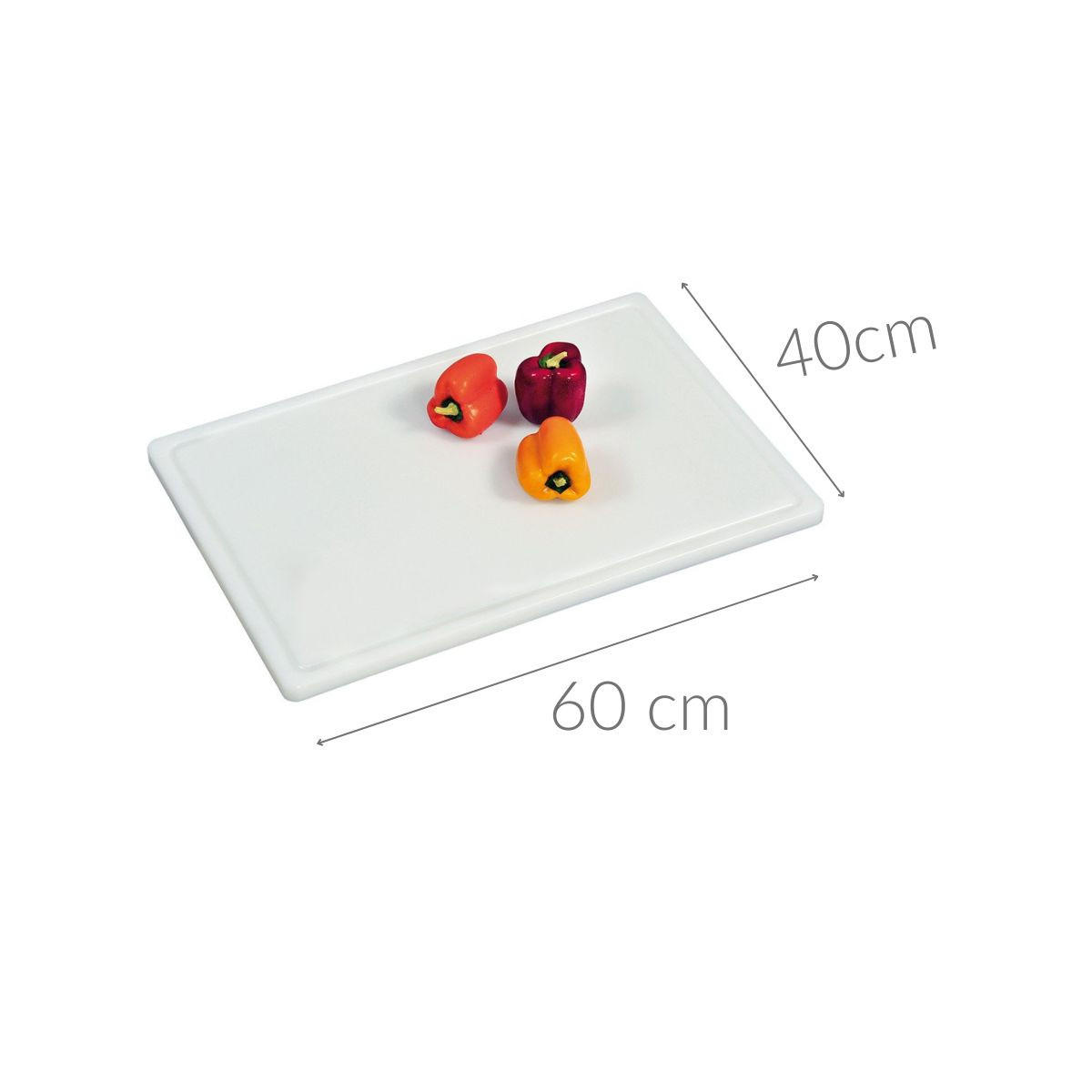 SCHNEIDEBRETT 60/40/2 cm - Weiß, Kunststoff (40/60cm) - Kesper
