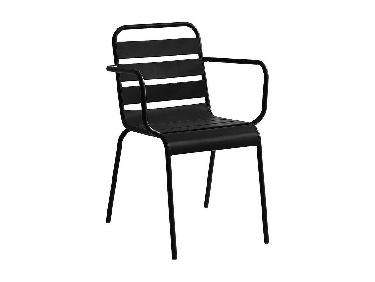 GARTENSTUHL - 56cm x 59cm - Stahl - schwarz - MIRMANDE - Schwarz, Metall (56/79/59cm) - Vente-Unique