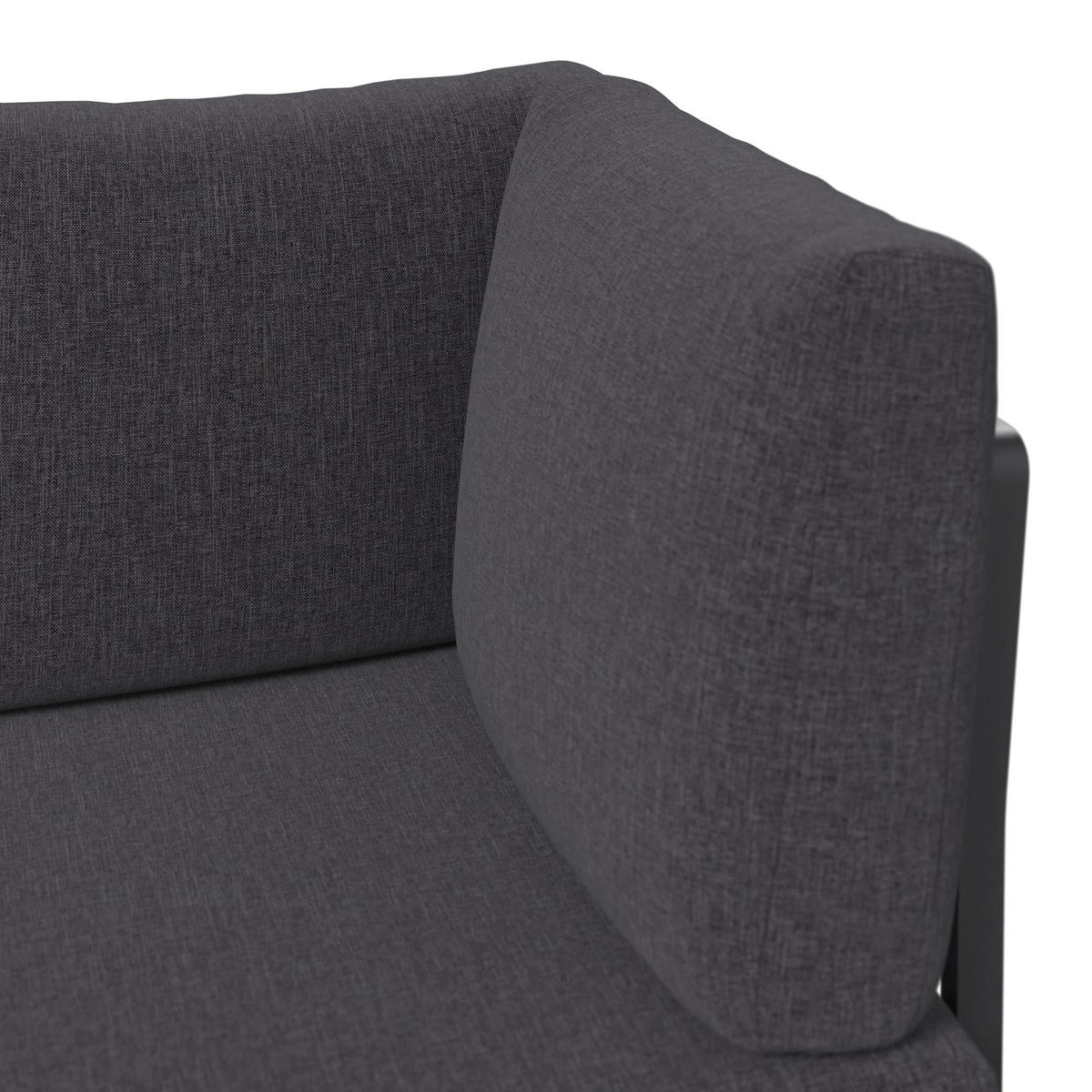 LOUNGEGARNITUR Hottie Naturfarben/Grau, 4-tlg. - Dunkelgrau, Metall