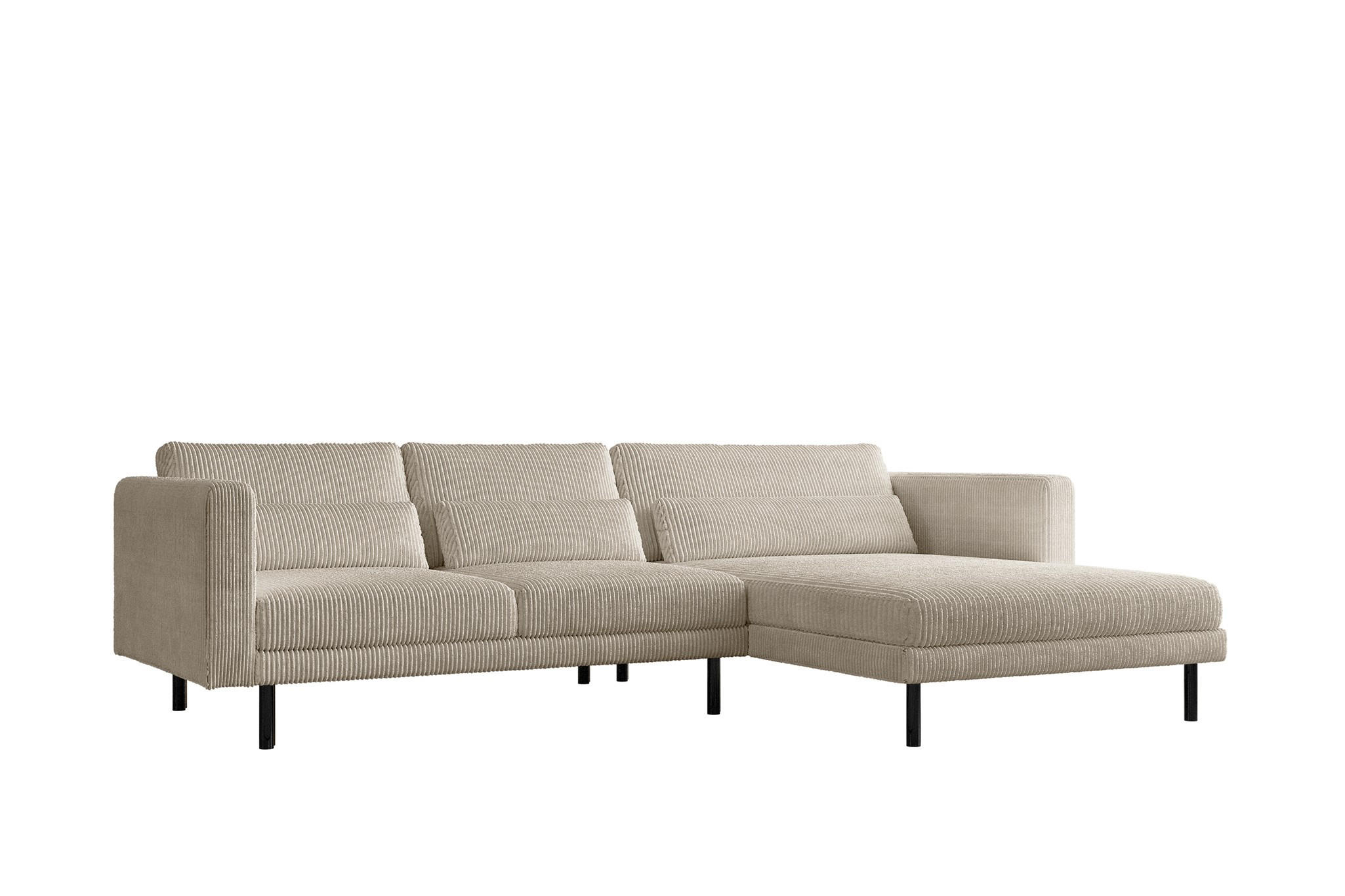 ECKSOFA Agada In Poso - Creme, Holzwerkstoff/Textil (281/174cm) - Fun Möbel