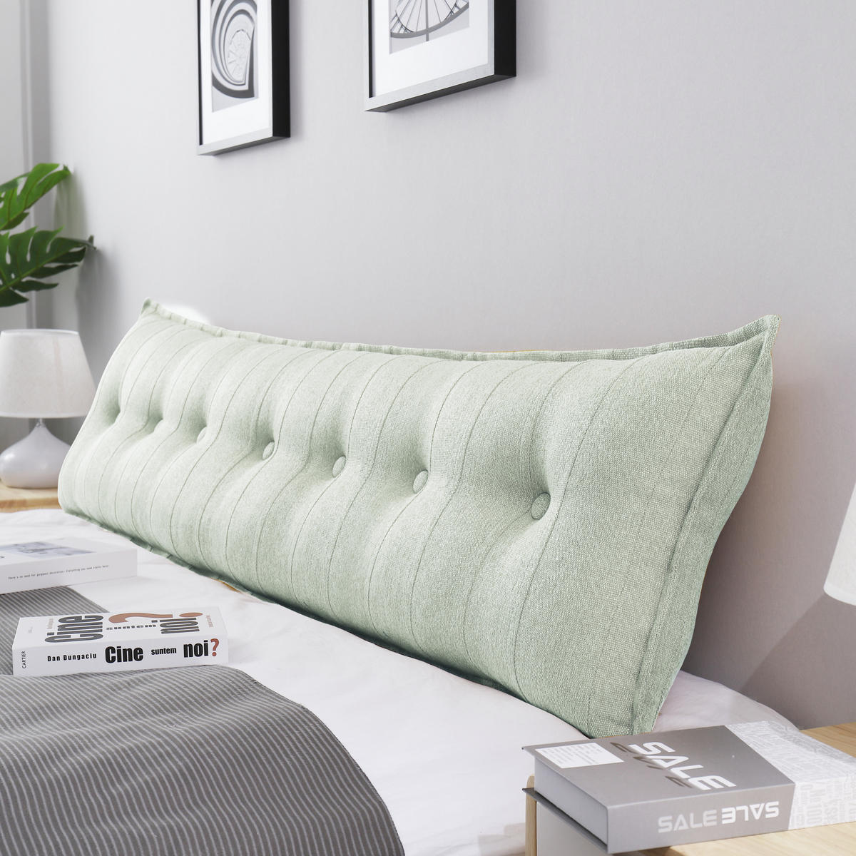 RÜCKENKISSEN Leinenlook Weiß 200 cm - Weiß, Textil (45/200cm) - Vercart