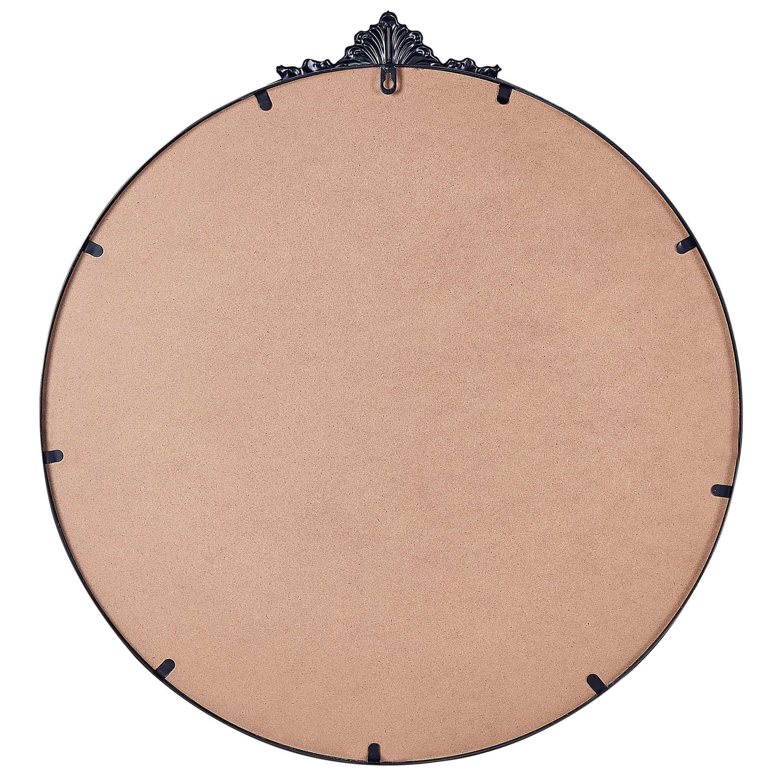 WANDSPIEGEL schwarz Metall rund 67 cm Sommant - Schwarz, Metall (67/76/3cm) - Beliani