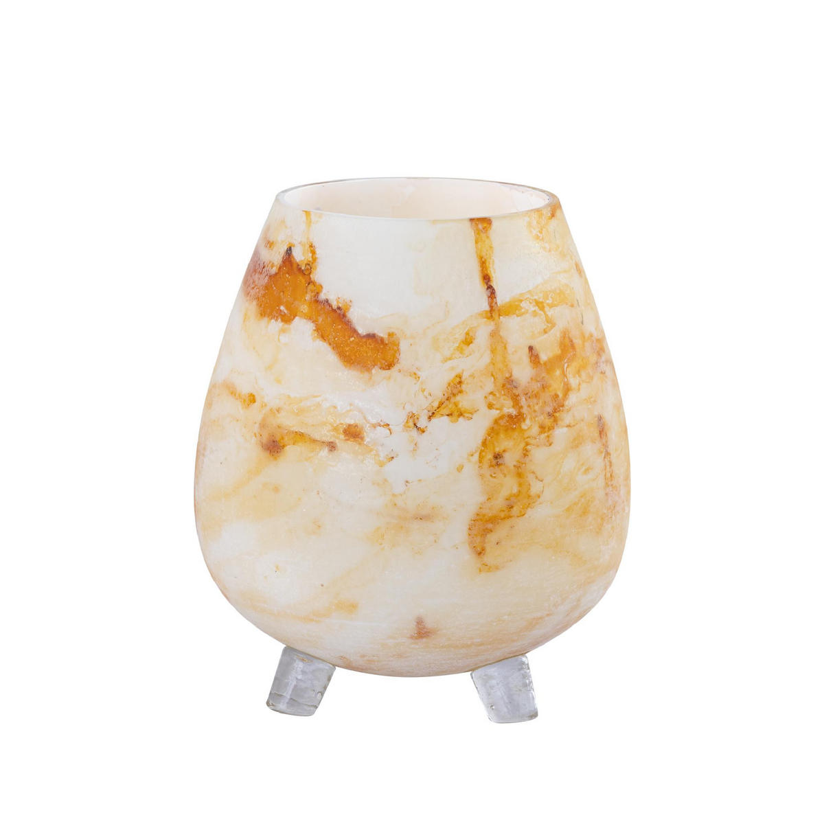 WINDLICHT Jamillia Gelb 19/19/21cm - Gelb, Glas (19/21/19cm) - PTMD Collection