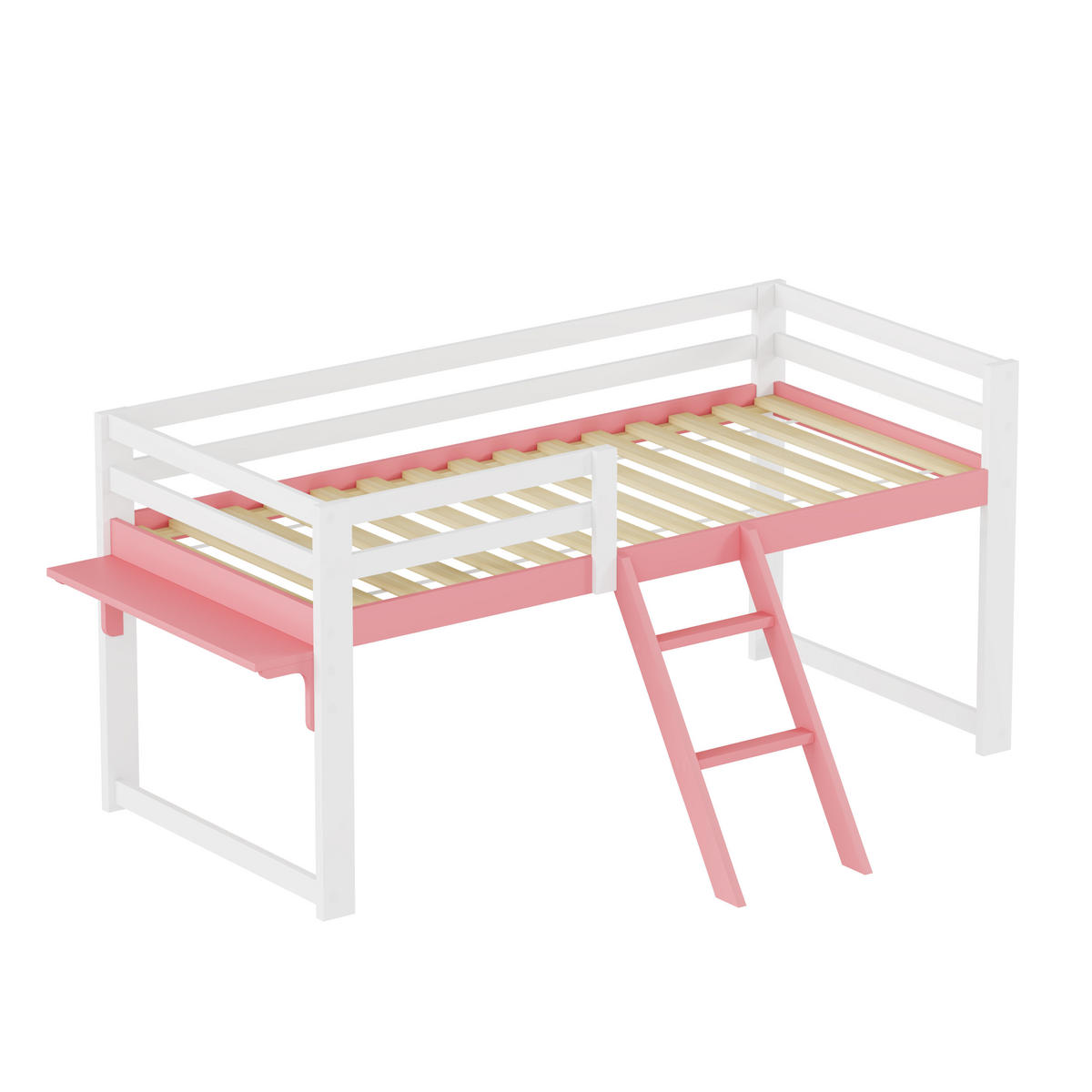 HOCHBETT 90/200 cm Weiß + Rosa - Pink/Weiß, Holz