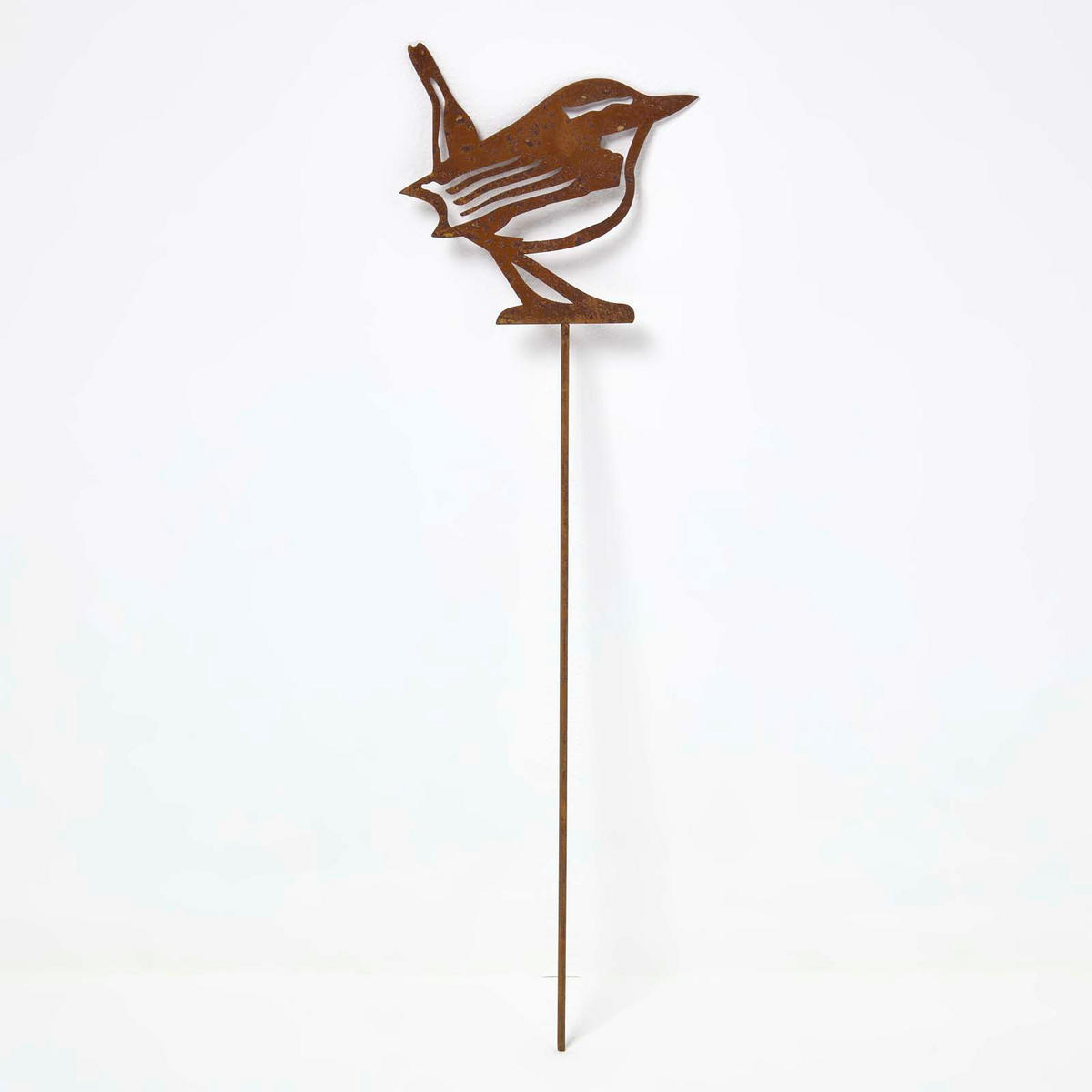 GARTENSTECKER Metall – Rostoptik Gartenfigur Zaunkönig 2er-Set - Braun, Metall (37cm) - Homescapes