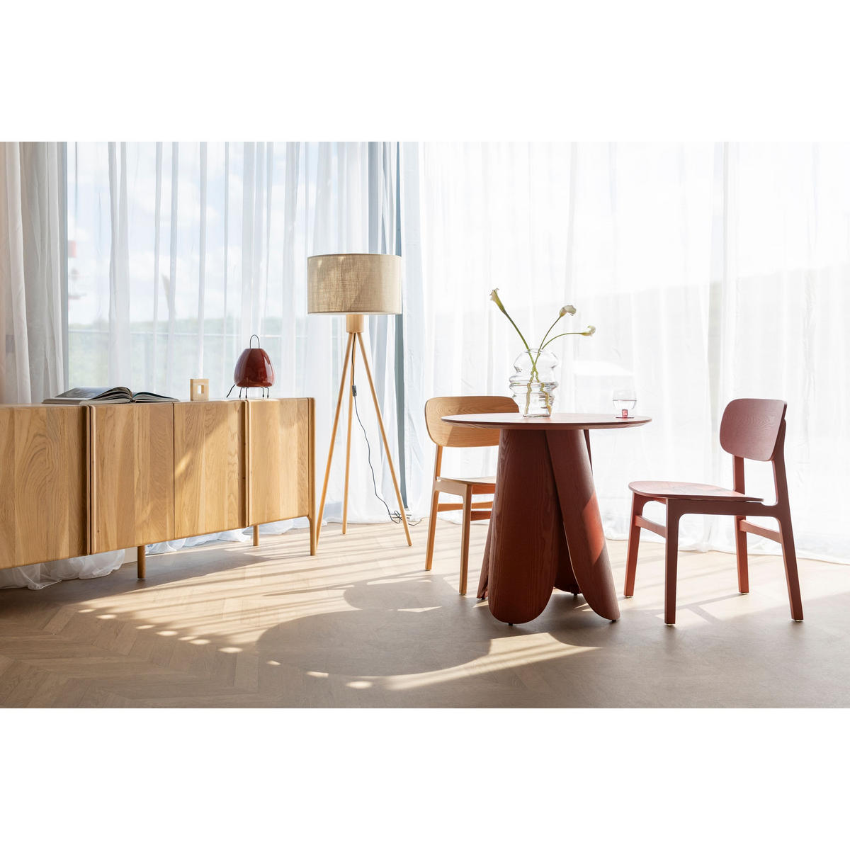 ESSZIMMERSTÜHLE Fleur Rot - 2 er Set - Rot, Holzwerkstoff (46.5/81/54.5cm) - Zuiver