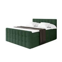 BOXSPRINGOVÁ POSTEL s matrací H3/H4 - IGAN-Z KING - 200x200 cm Zelená - lesní zelená, kompozitní dřevo (203/200cm) - ALTDECOR