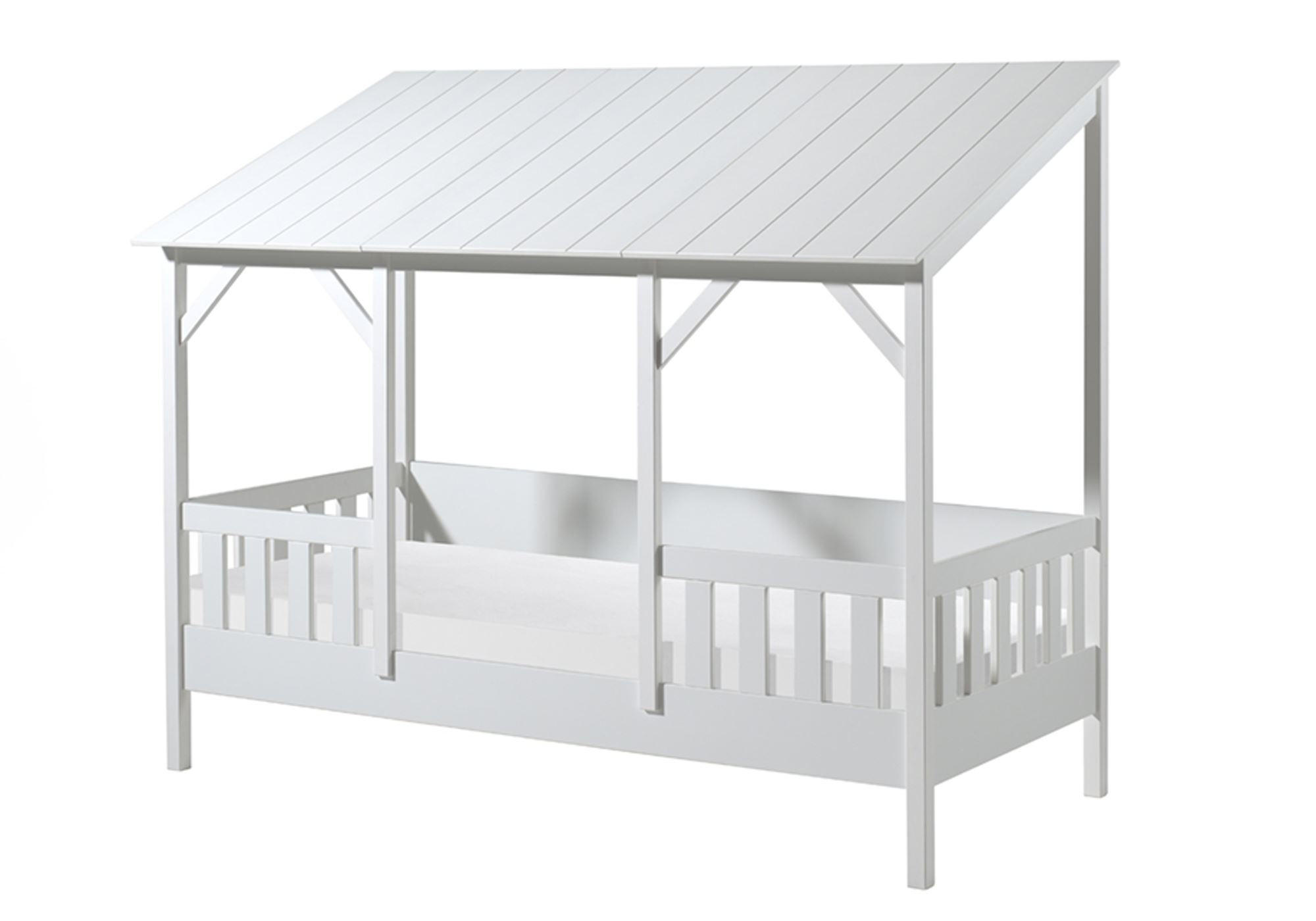 HAUSBETT Kat 214x174x105 aus MDF+Massivholz in Weiß - Weiß, Holzwerkstoff (90/200cm) - 58aufmkessel