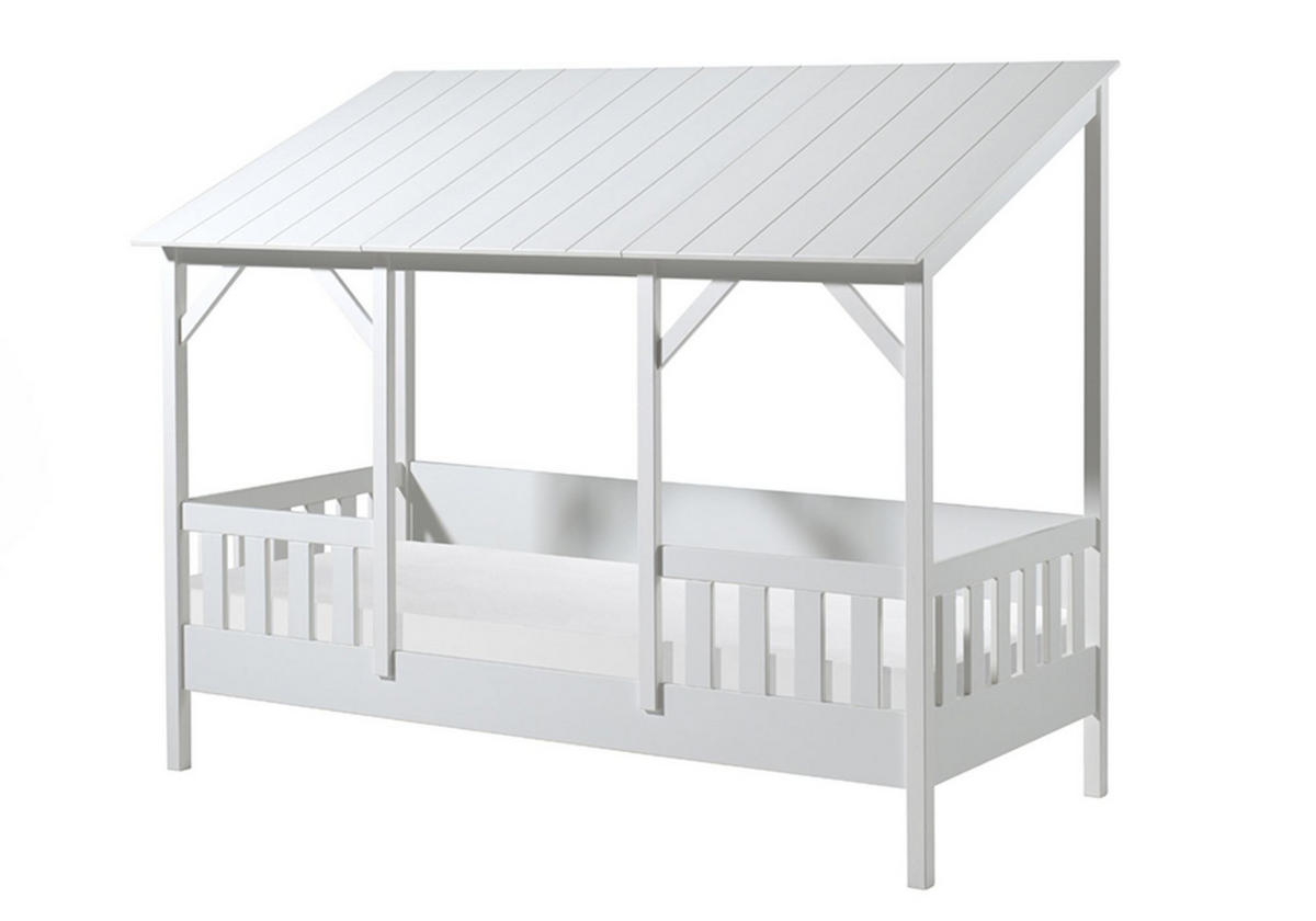 HAUSBETT Kat 214x174x105 aus MDF+Massivholz in Weiß - Weiß, Holzwerkstoff (90/200cm) - 58aufmkessel