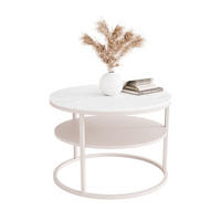 COUCHTISCH CIRI MATT KASCHMIR mit Ablage Platte Levanto - Weiß, Holzwerkstoff (70/70/49cm) - Lookway