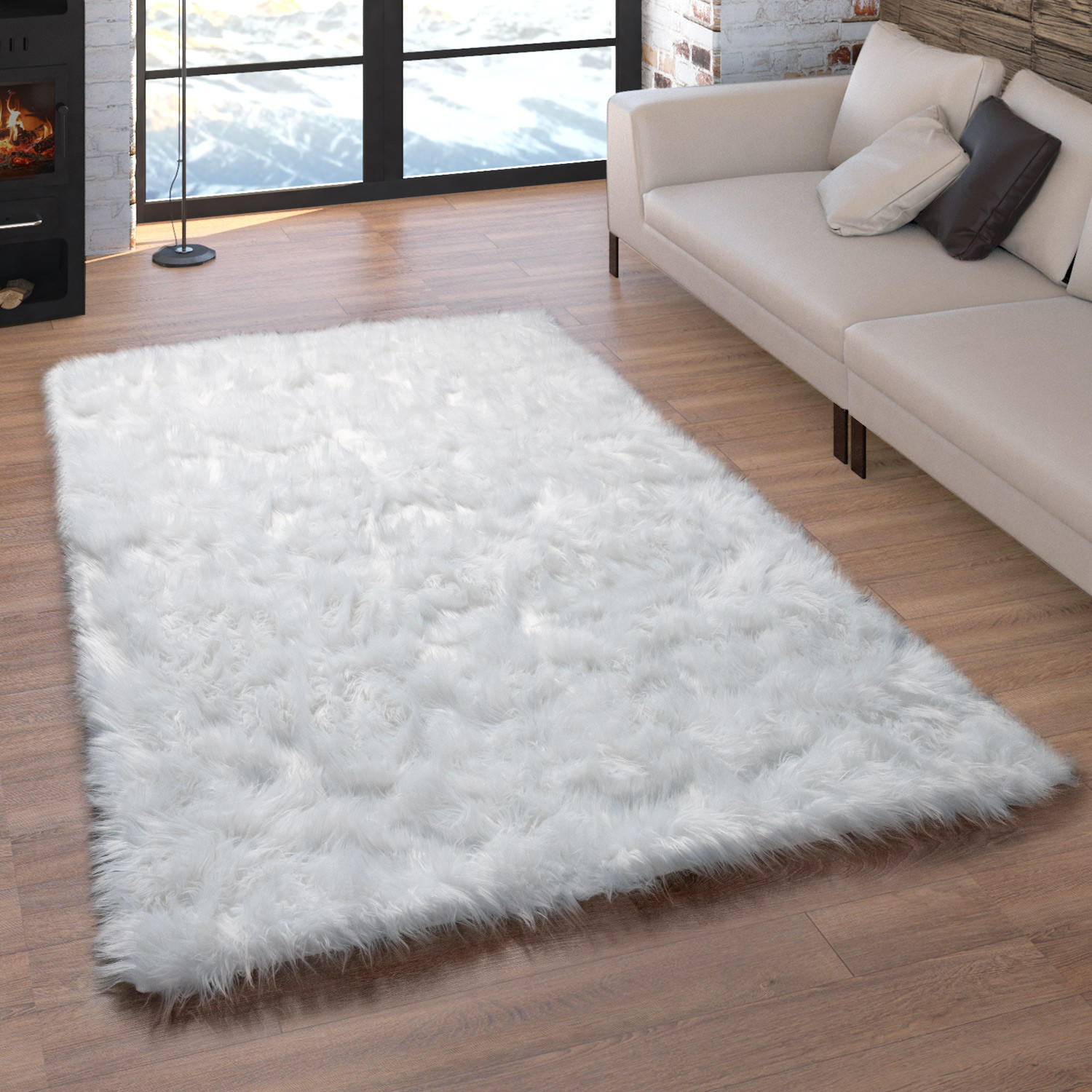 HOCHFLORTEPPICH 120/170 cm Playa 960 - Weiß, Textil (120/170cm) - Paco Home