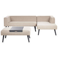 LOUNGE-SET 4-Sitzer Beige Sorrivo II - Beige/Grau, Textil - Beliani