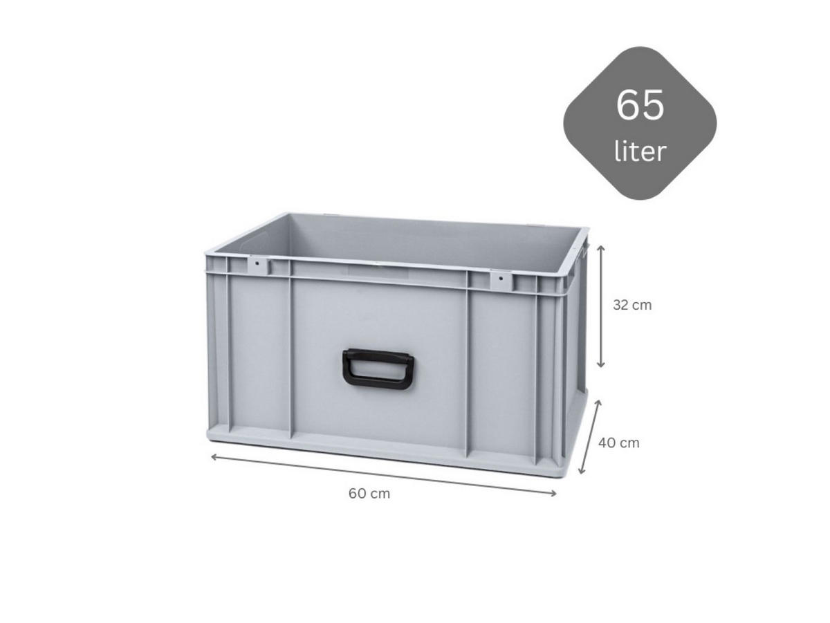 EUROBOX Nextgen Portable Uno 32x40x60cm 65 Liter - Grau, Kunststoff (40/32/60cm) - PROREGAL