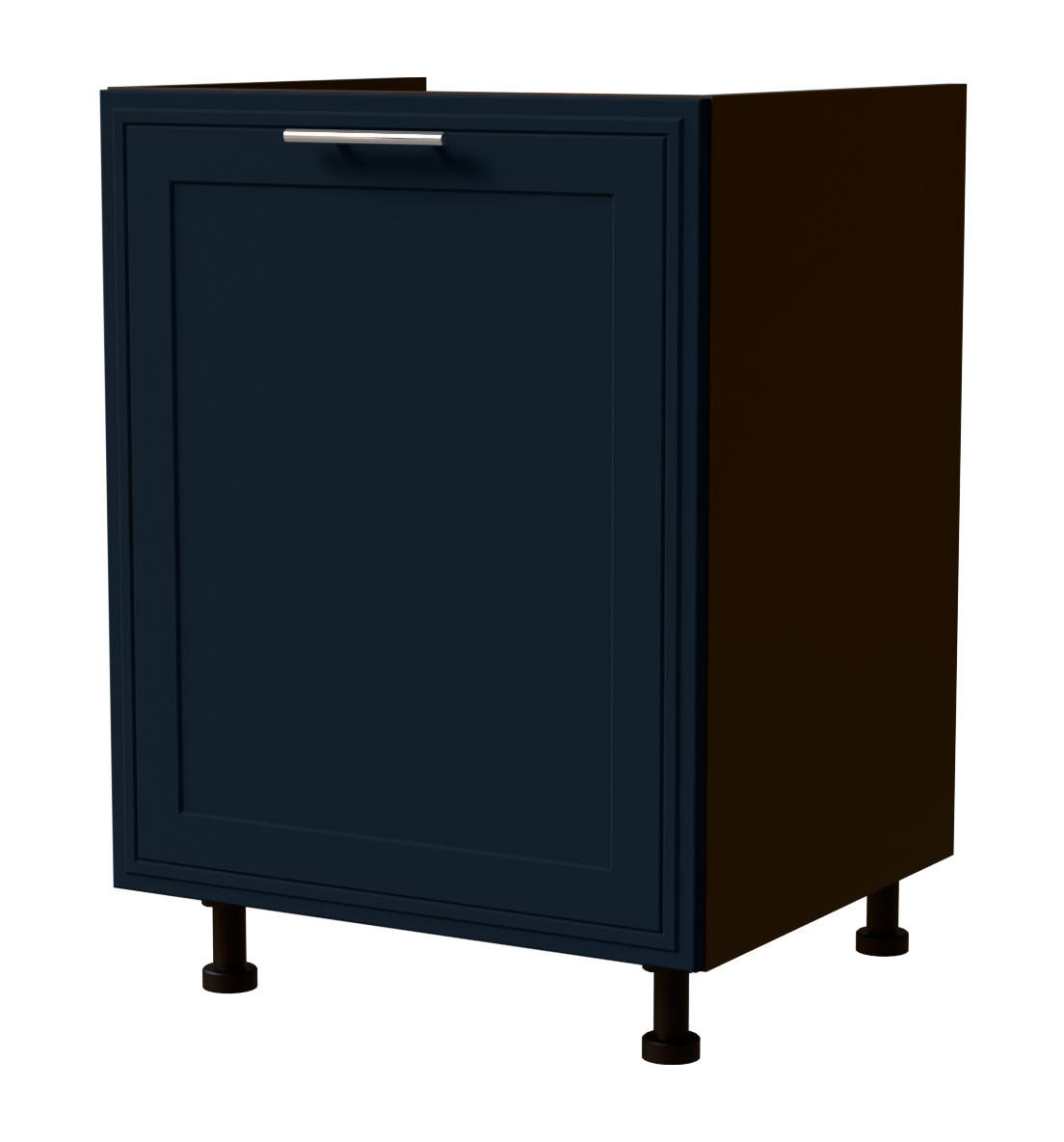 SPÜLENUNTERSCHRANK Salo D1ZA/60 Lava / Indigo Matt 60 / 50 / 82cm - REJS Vollauszug - Dunkelgrau/Dunkelblau, Holz/Holzwerkstoff (60/82/50cm) - Feldmann-Wohnen