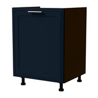 SPÜLENUNTERSCHRANK Salo D1ZA/60 Lava / Indigo Matt 60 / 50 / 82cm - REJS Vollauszug - Dunkelgrau/Dunkelblau, Holz/Holzwerkstoff (60/82/50cm) - Feldmann-Wohnen