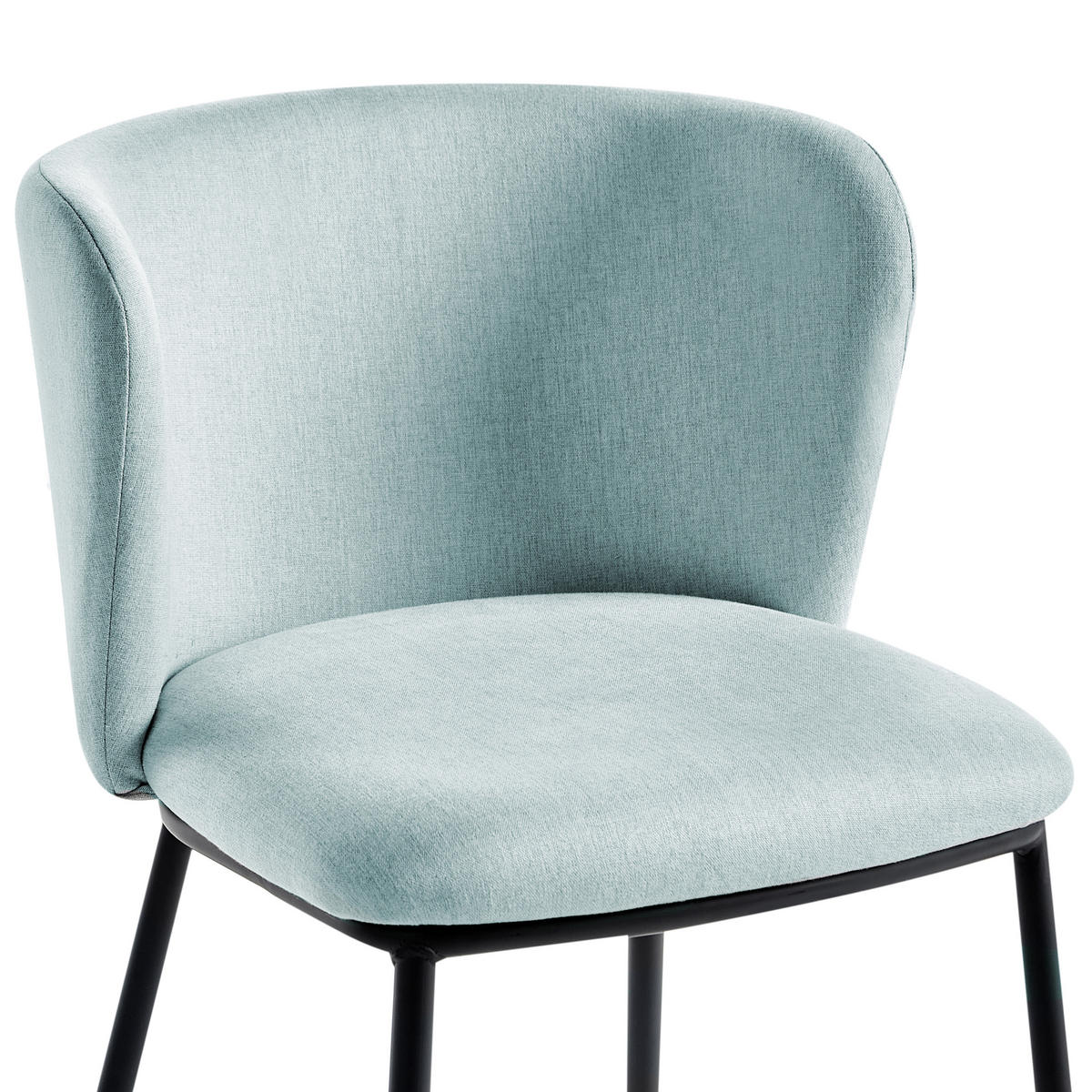 ESSZIMMERSTUHL 2er-Set Hellblau Mina - Blau/Schwarz, Textil (45/75/52cm) - Beliani