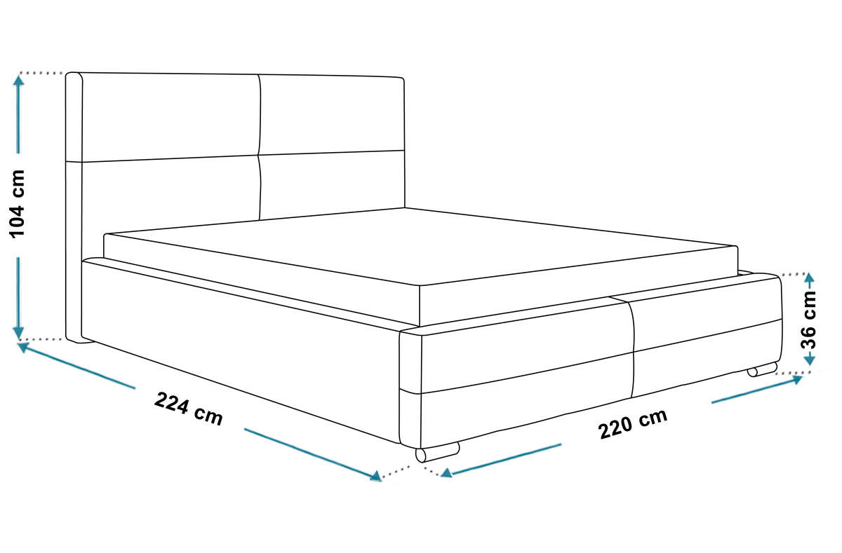 BETT Blau BEN 3 200x200 cm - Dunkelblau, Textil (200/200cm) - Sepro Meble