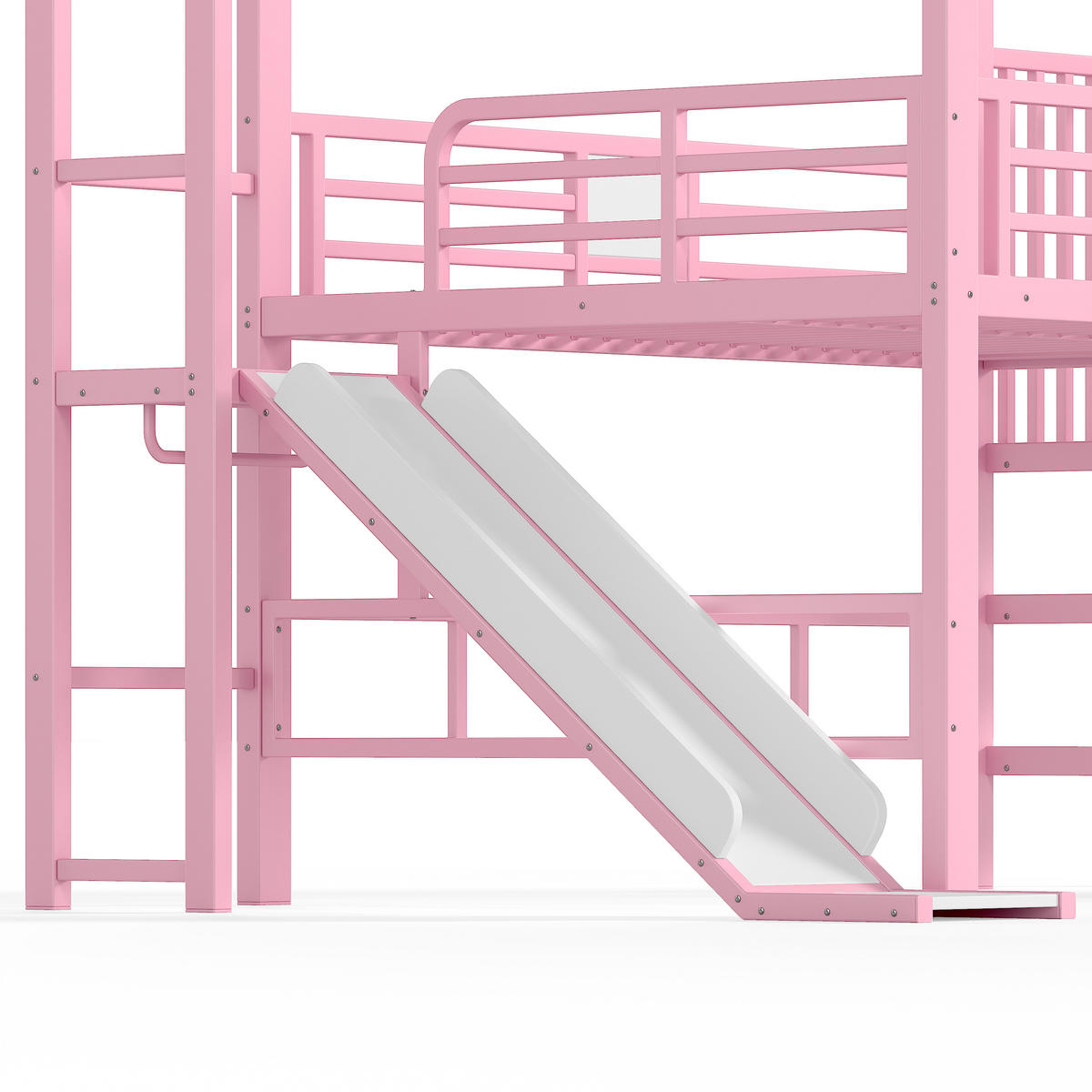 HOCHBETT 140/200 cm Hausform mit Rutsche und LED, DE-41963, in Rosa - Pink, Metall (140/200cm) - ComfortXL
