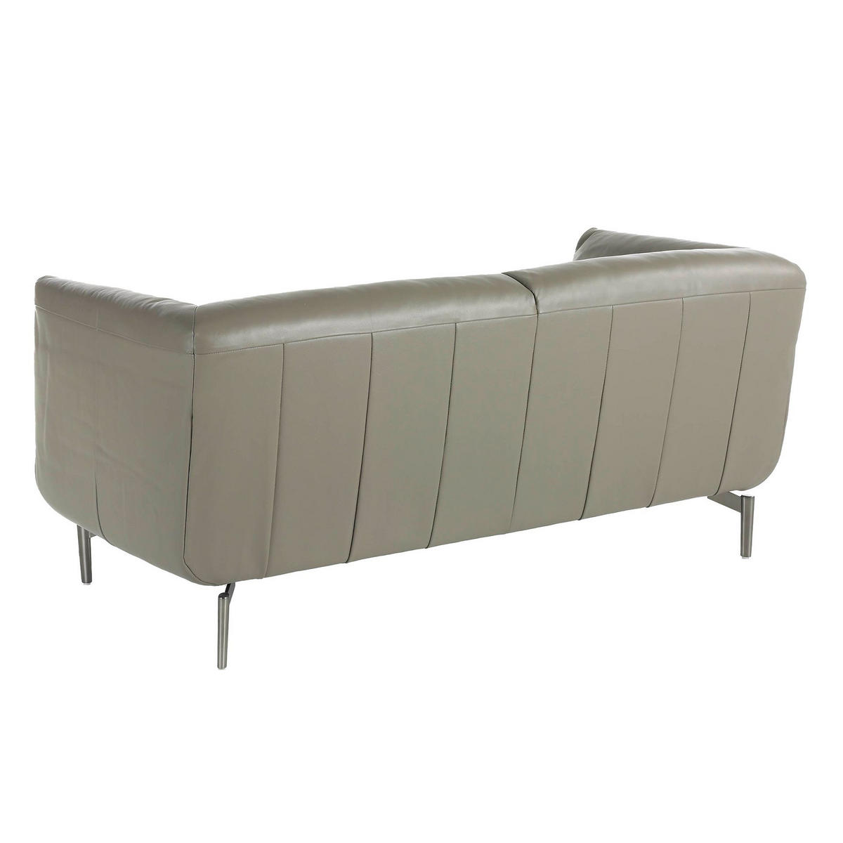 SOFA Graues Ledersofa 2-sitzig 175/90/78 cm - Edelstahlfarben/Grau, Leder (175/78/90cm) - ANGEL CERDA