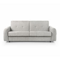 SCHLAFSOFA Pireus mit italienischem Gestell, 180x200, Graubeige - Beige/Schwarz, Textil (250/90/100cm) - Beautysofa