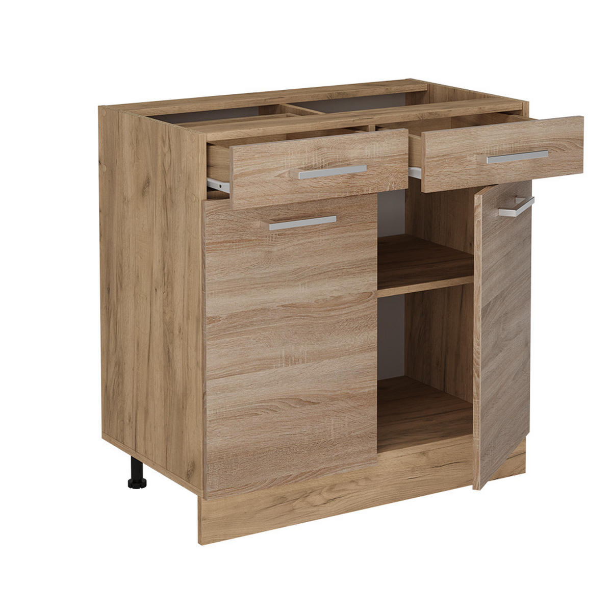 KÜCHENUNTERSCHRANK R-Line Sonoma 80 cm , AP Anthrazit - Honigeiche/Eiche Wotan, Holzwerkstoff (80/81.6/60cm) - Vicco